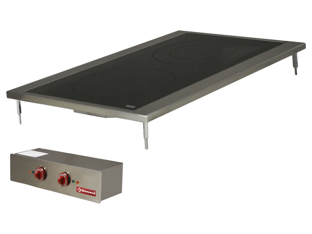 Cuisinière électrique,  2 plaques vitrocéramique,  à ... - restauration professionnel de qualité