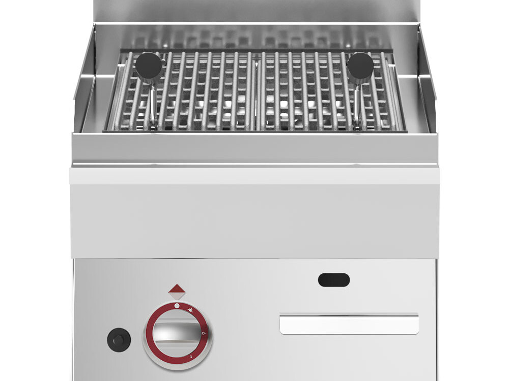 Grill pierre de lave gaz, grille de cuisson en fonte -Top- - équipement professionnel de qualité