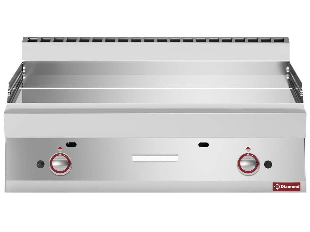 Plaque de cuisson gaz -, surface lisse, chromé - cuisine professionnel de qualité