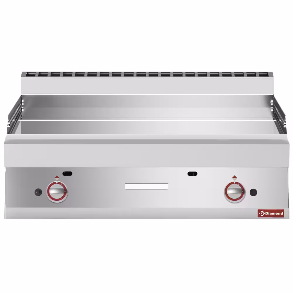 Plaque de cuisson gaz -,  surface lisse,  chromé - cuisine professionnel de qualité