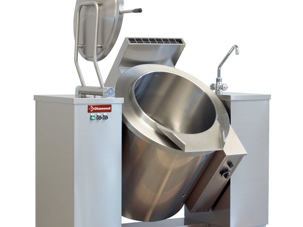 Marmite basculante gaz 150 litres,  chauffage indirect - restauration professionnel de qualité