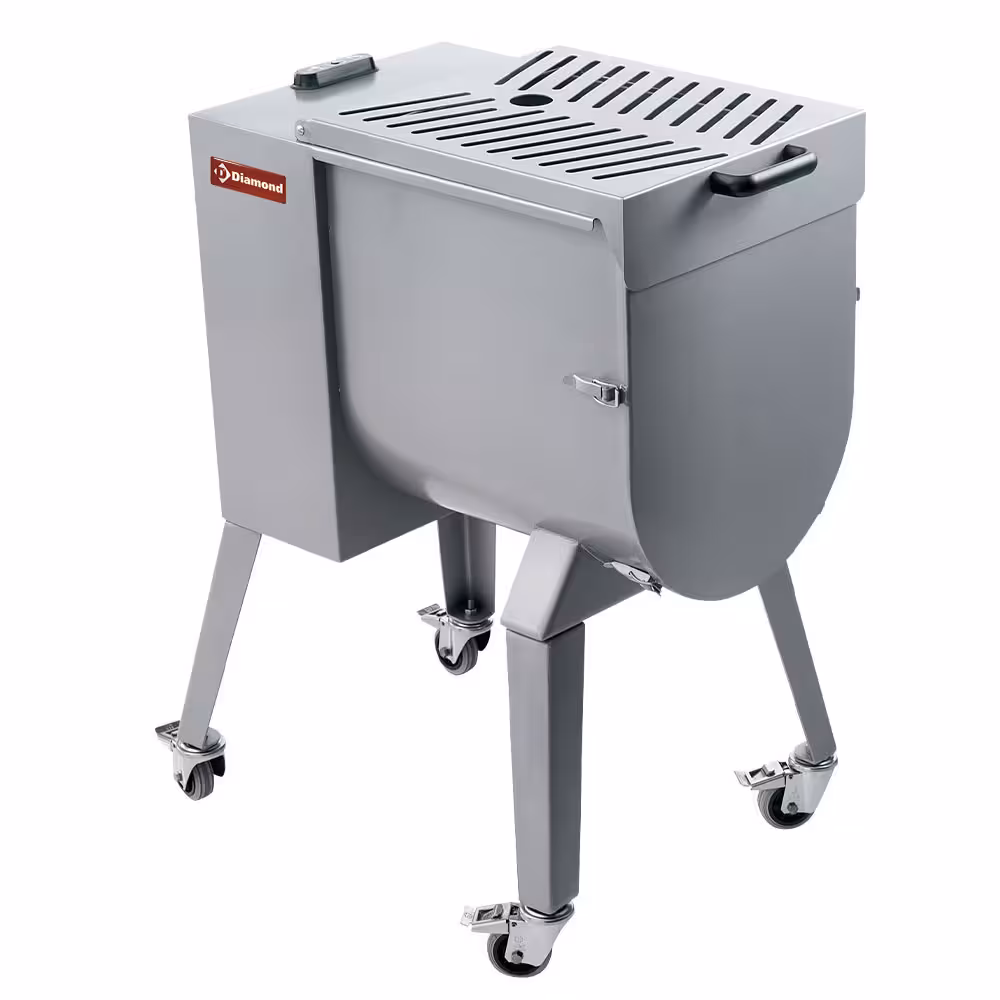 Mélangeur à viande en inox 50 kg,  piètement sur roues - restauration professionnel de qualité