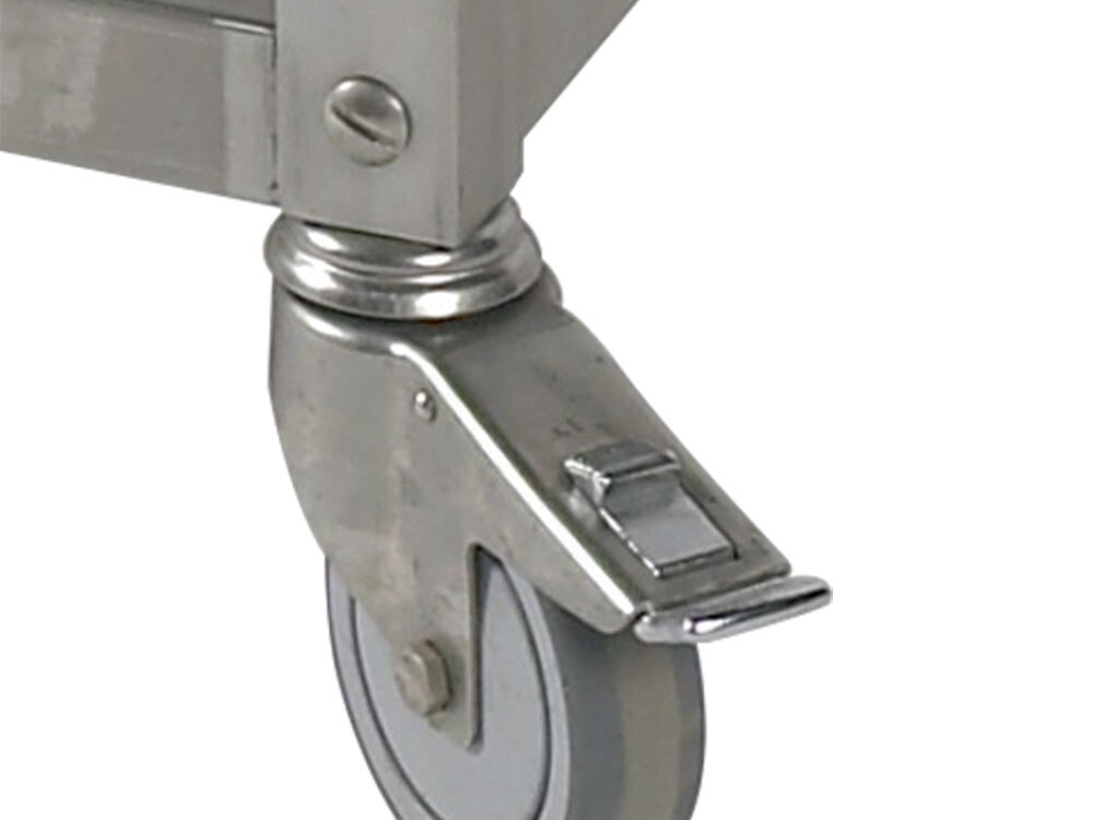 Kit de 4 roues inox Ø 100 (2 avec freins) - cuisine professionnel de qualité