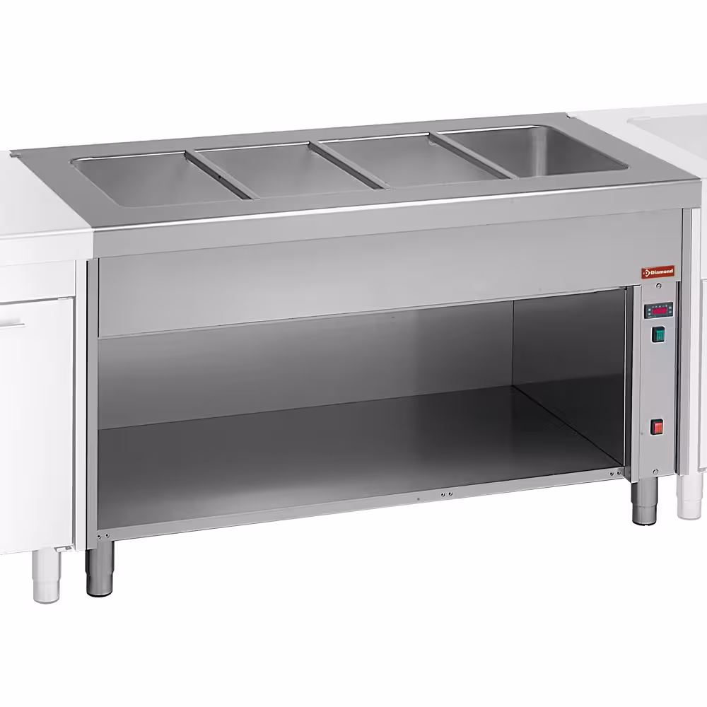 Elément bain-marie sur meuble ouvert 2x 1/1 - cuisine professionnel de qualité