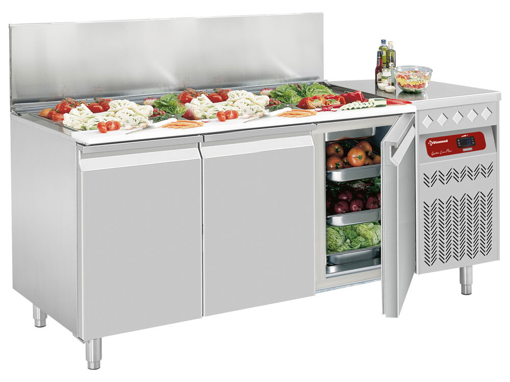 Table frigorifique ventilée,  3 portes 1/1,  405 Lit. av... - professionnel professionnel de qualité