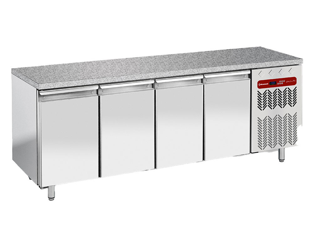 Table frigorifique,  ventilée,  4 portes 600x400 - Top e... - professionnel professionnel de qualité