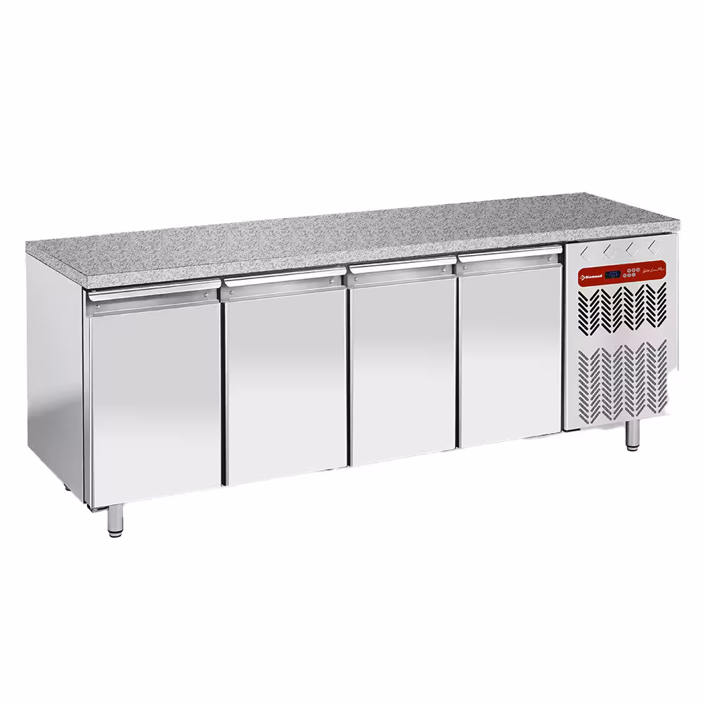 Table frigorifique,  ventilée,  4 portes 600x400 - Top e... - professionnel professionnel de qualité