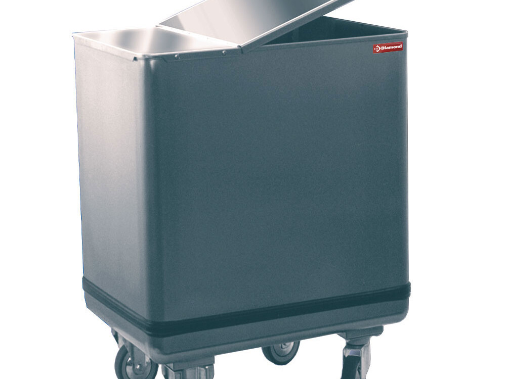 Trémie sur roues en inox 125 lit. - équipement professionnel de qualité