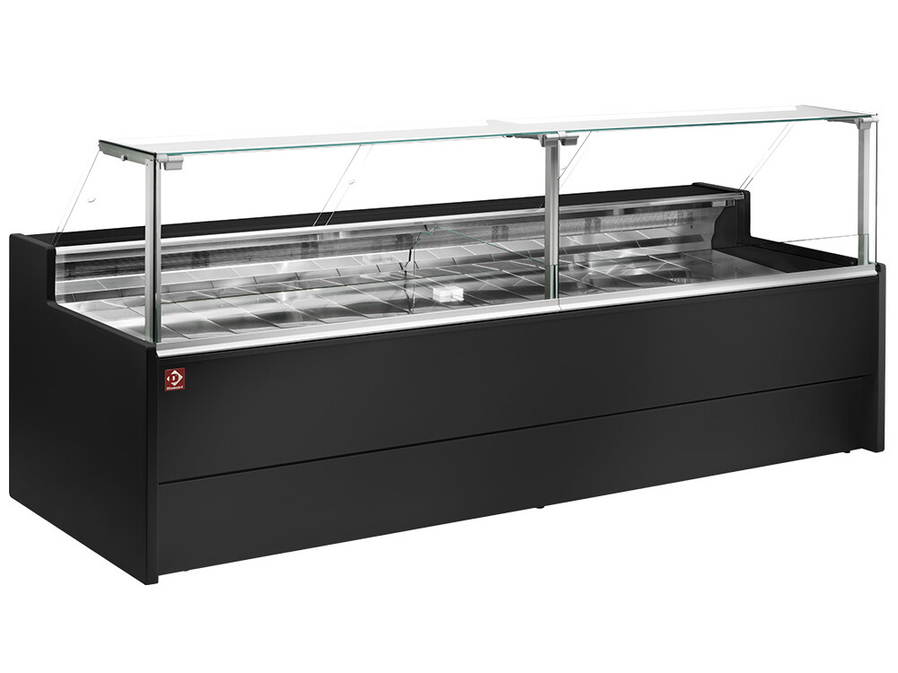 Comptoir vitrine réfrigéré à vitre droite 90° sur pi... - restauration professionnel de qualité