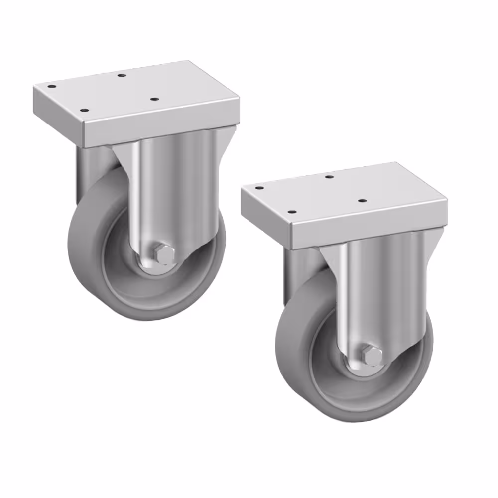 Roues en acier inox Ø 100 mm (2 pièces) - cuisine professionnel de qualité