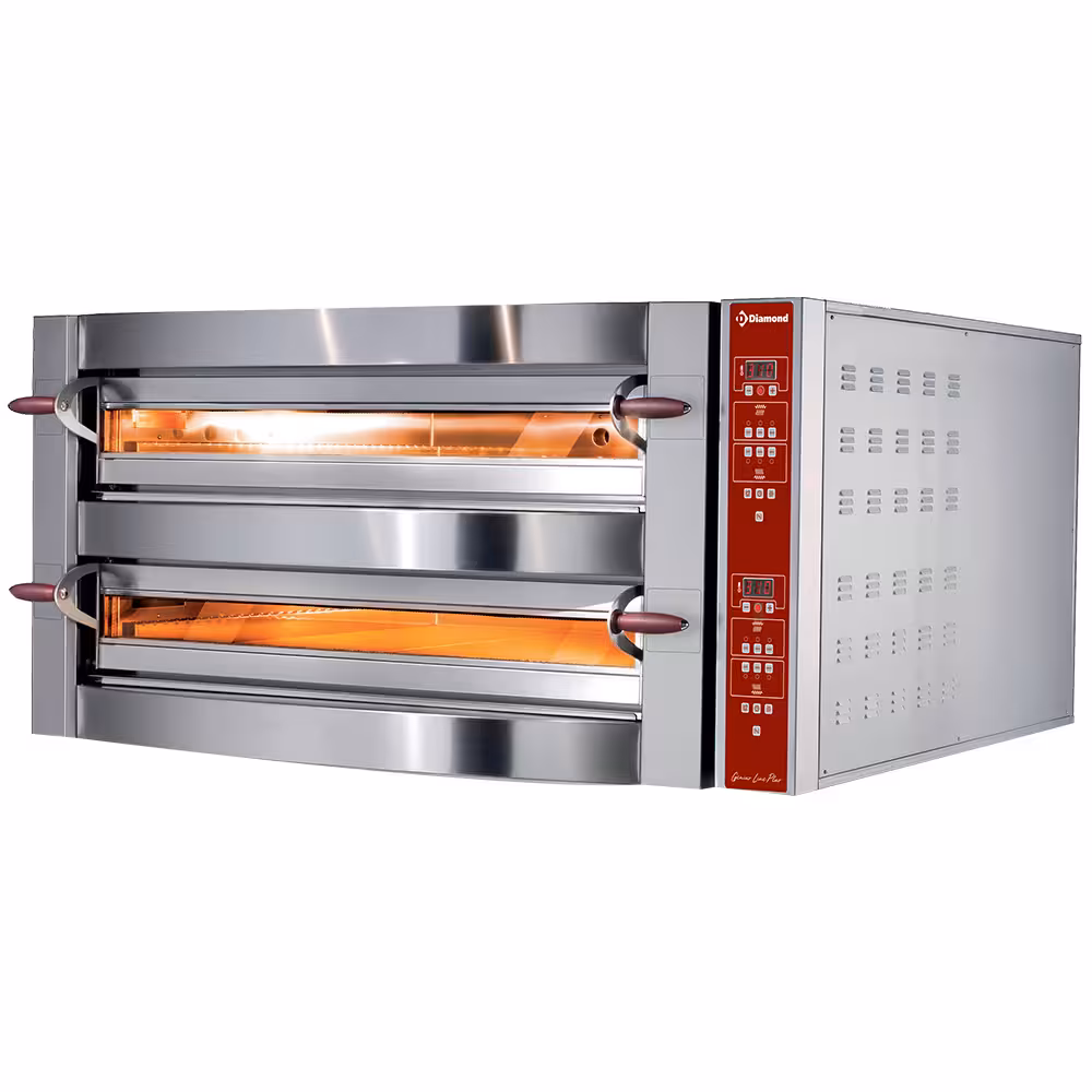 Four électrique,  2 chambres,  2x 6 pizzas Ø 350 mm - cuisine professionnel de qualité