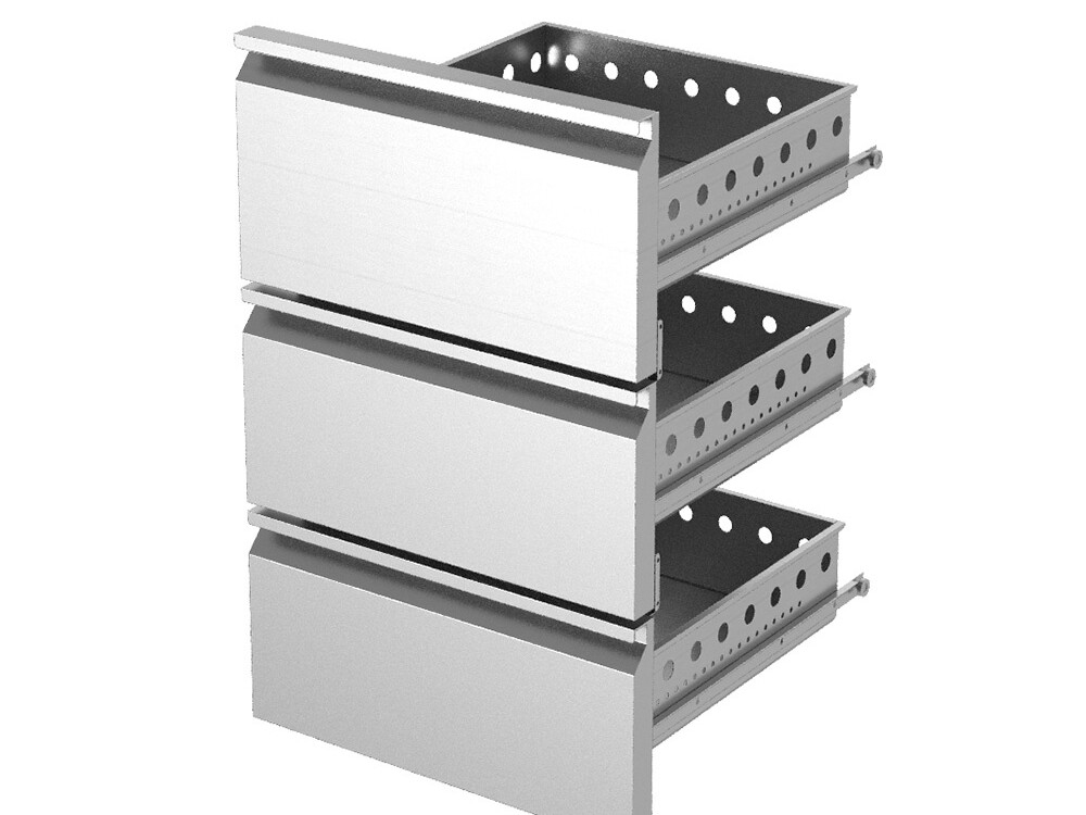 Kit bloc tiroirs (1/3+1/3+1/3) inox x … - cuisine professionnel de qualité
