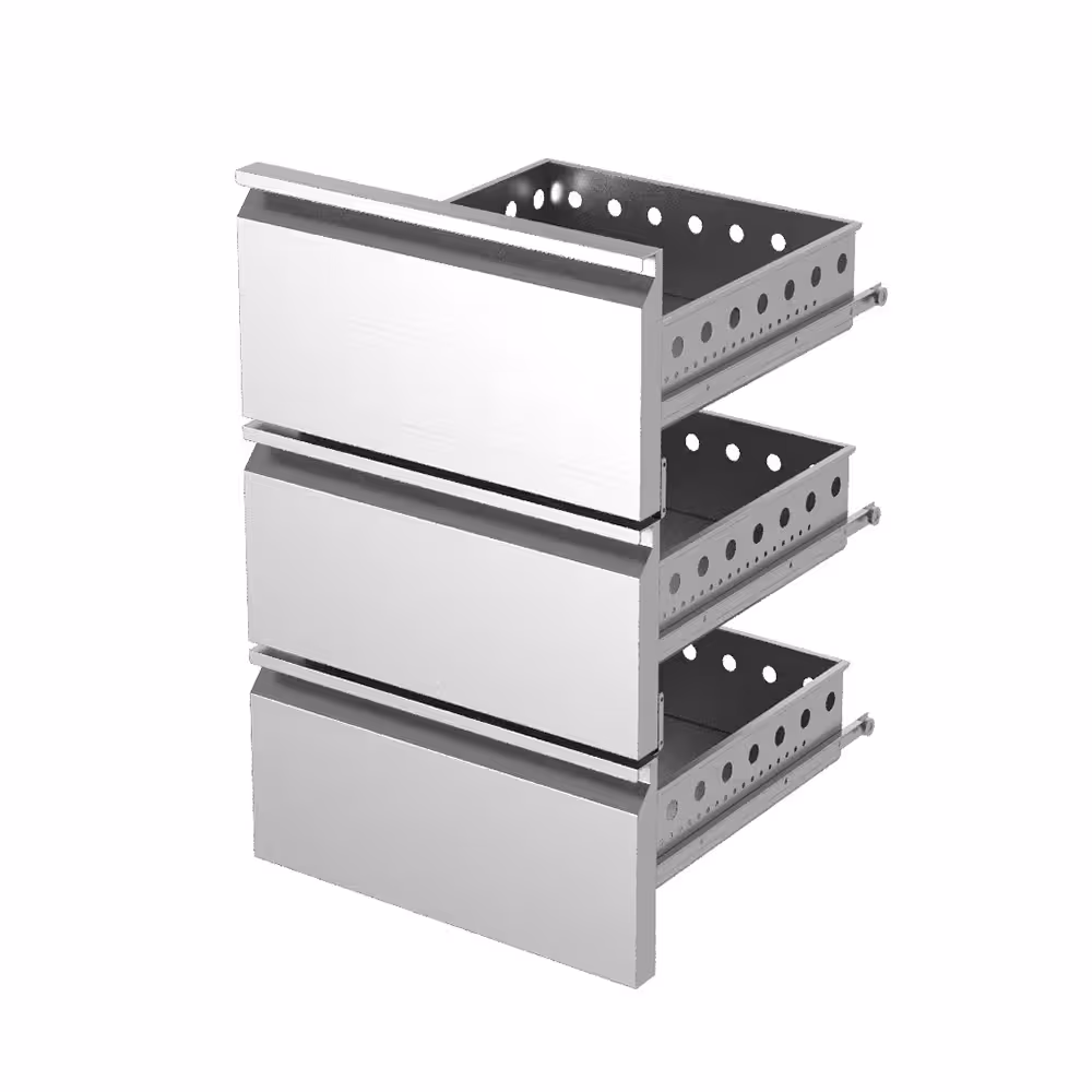Kit bloc tiroirs (1/3+1/3+1/3) inox x … - cuisine professionnel de qualité