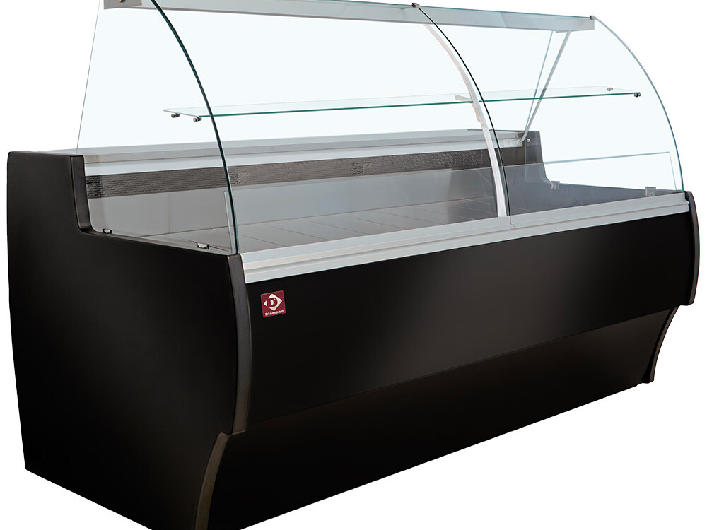 Comptoir vitrine réfrigéré à vitre bombée,  ventilé... - cuisine professionnel de qualité