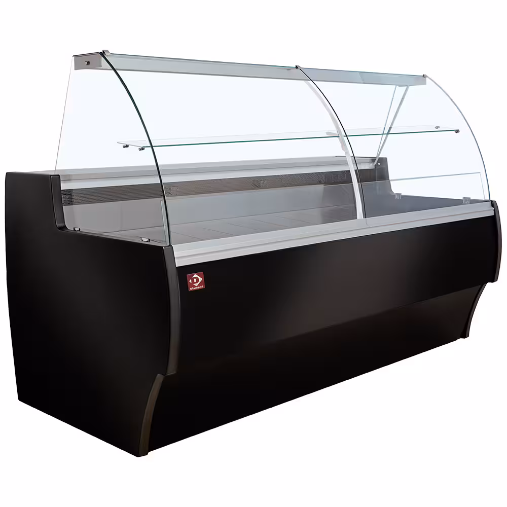 Comptoir vitrine réfrigéré à vitre bombée,  ventilé... - cuisine professionnel de qualité