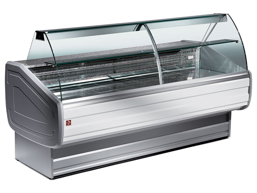 Comptoir vitrine réfrigéré à vitre bombée, ventilé... - professionnel professionnel de qualité