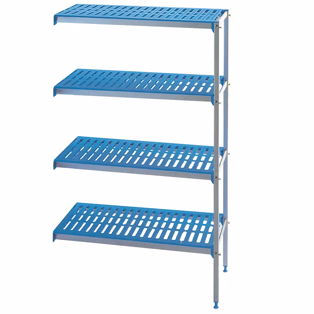 Rayonnage angulaire en aluminium anodisé 4 niveaux 