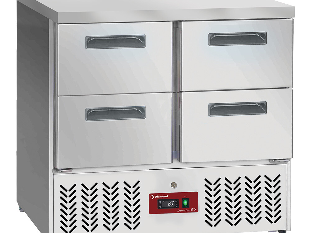 Table frigorifique 4x 1/2 tiroirs 1/1 - cuisine professionnel de qualité