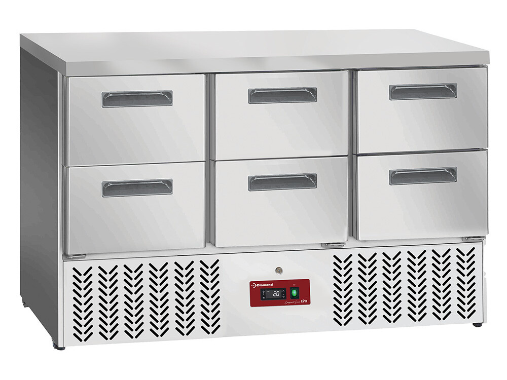 Table frigorifique , 6x 1/2 tiroirs 1/1 - professionnel professionnel de qualité