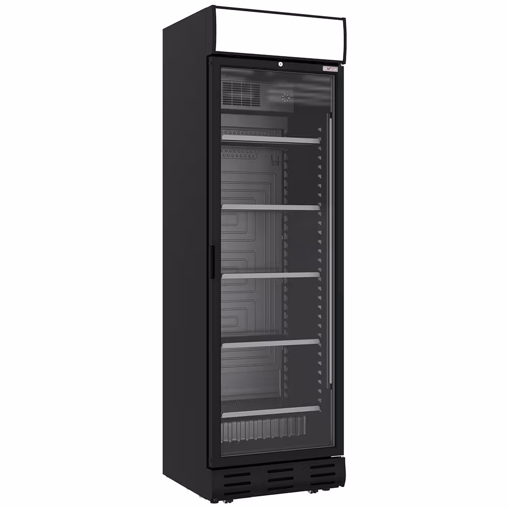 Vitrine ventilée positive 382 litres avec caisson lumineux - équipement professionnel de qualité
