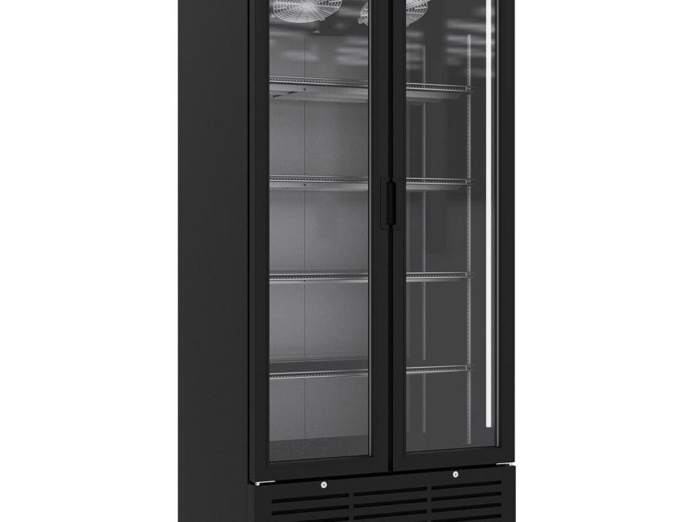 Vitrine ventilée positive 804 litres,  2 portes battantes - équipement professionnel de qualité