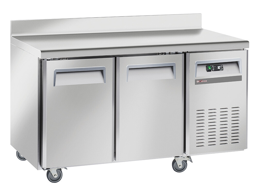 Table frigorifique,  ventilé,  2 portes GN1/1,  avec dos... - équipement professionnel de qualité