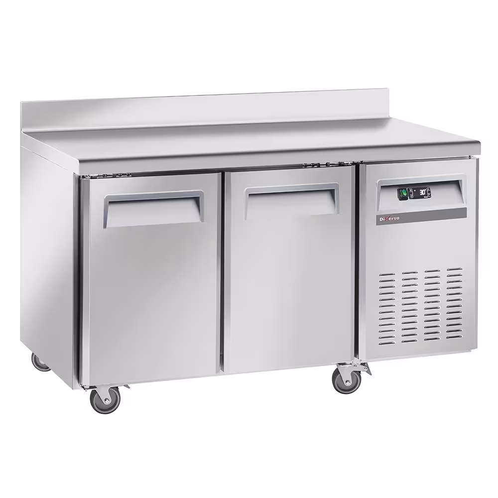 Table frigorifique,  ventilé,  2 portes GN1/1,  avec dos... - équipement professionnel de qualité