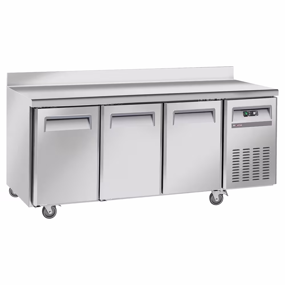 Table frigorifique,  ventilé,  3 portes 1/1,  avec dosse... - équipement professionnel de qualité