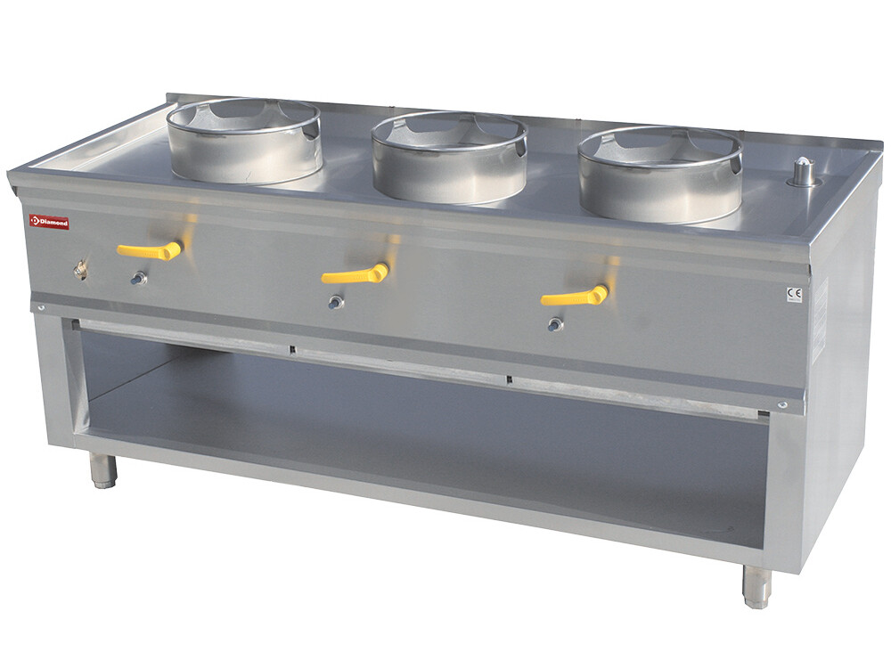 Fourneau wok 3 brûleurs - équipement professionnel de qualité