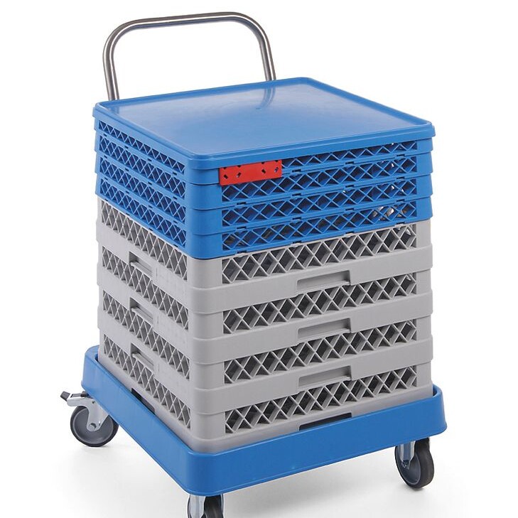 Chariot à casier de lavage avec poignée - équipement professionnel de qualité