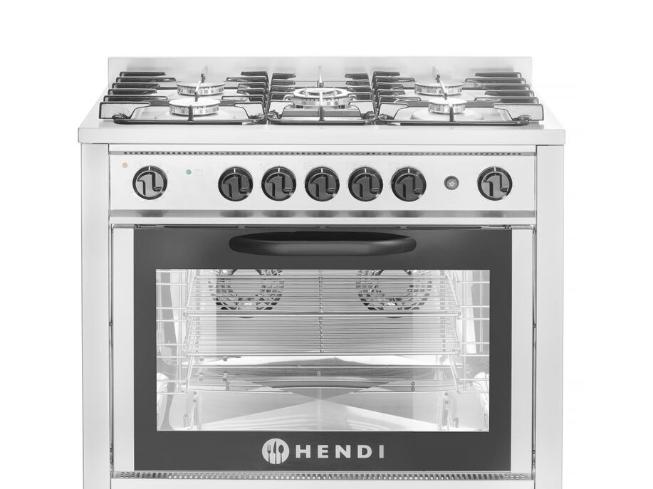 Cuisinière à gaz - 5 feux avec four électrique,  ,  Ki... - équipement professionnel de qualité