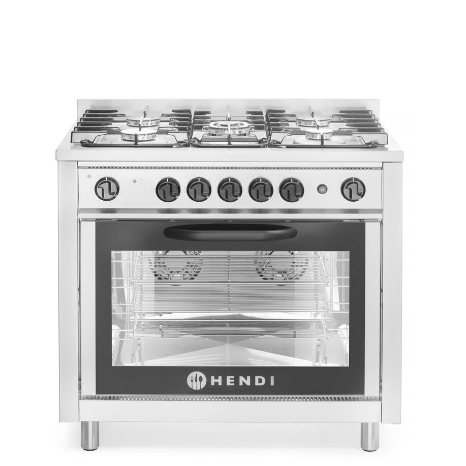 Cuisinière à gaz - 5 feux avec four électrique,  ,  Ki... - équipement professionnel de qualité