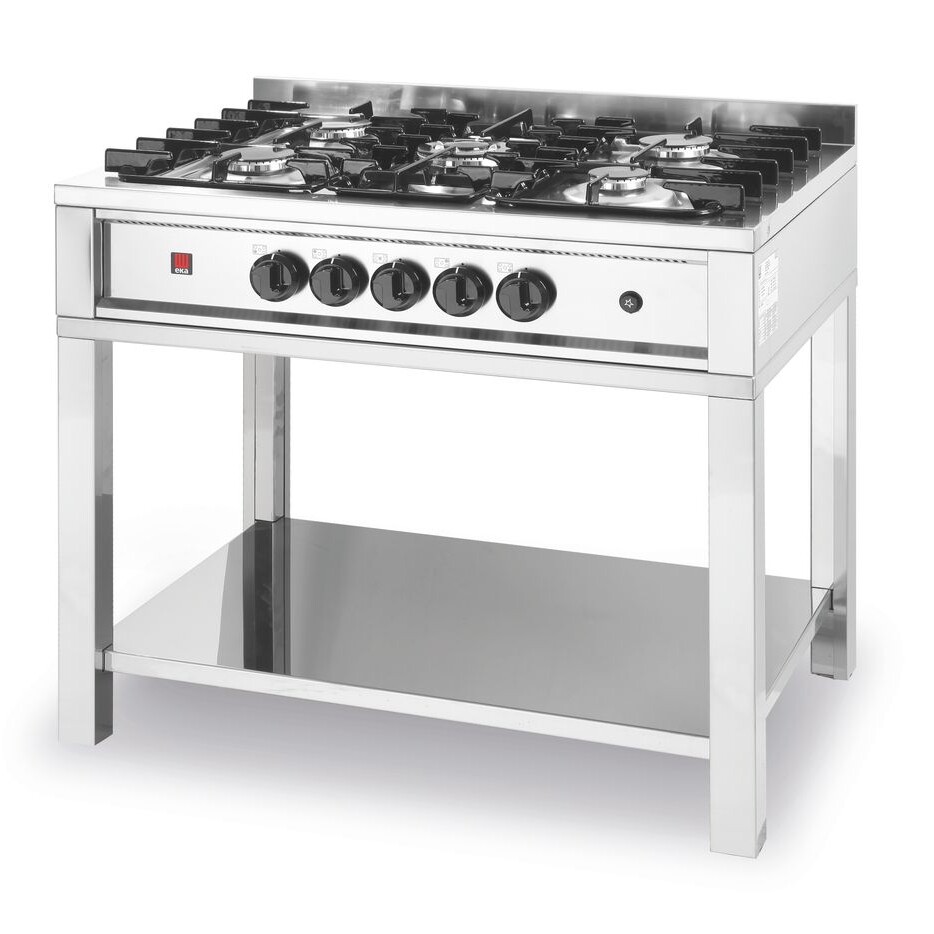 Cuisinière à gaz - 5 feux,  châssis ouvert,  ,  Kitche... - professionnel professionnel de qualité