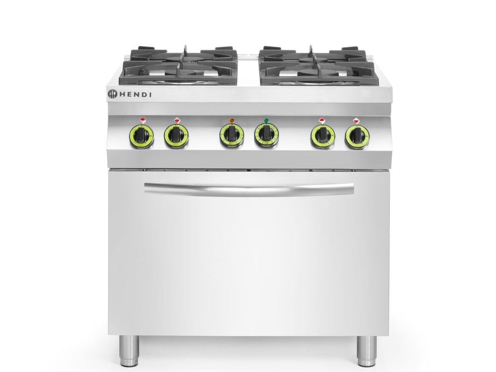 Cuisinière à gaz 4 feux avec four à convection 1/1,  ,... - cuisine professionnel de qualité