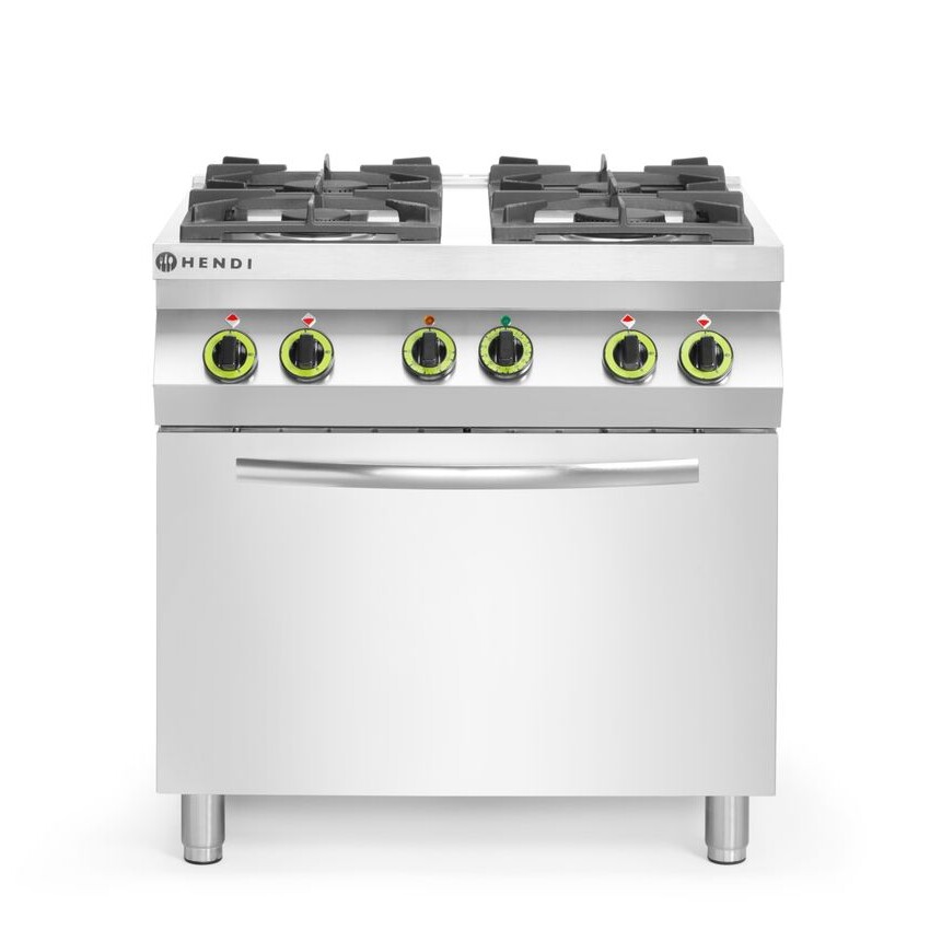 Cuisinière à gaz 4 feux avec four à convection 1/1,  ,... - cuisine professionnel de qualité