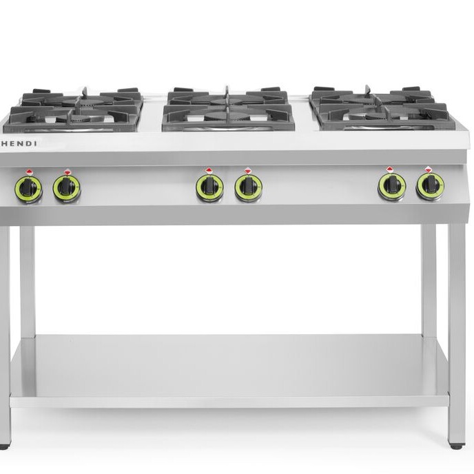 Cuisinière à gaz - 6 feux,  support ouvert,  ,  Kitchen... - cuisine professionnel de qualité
