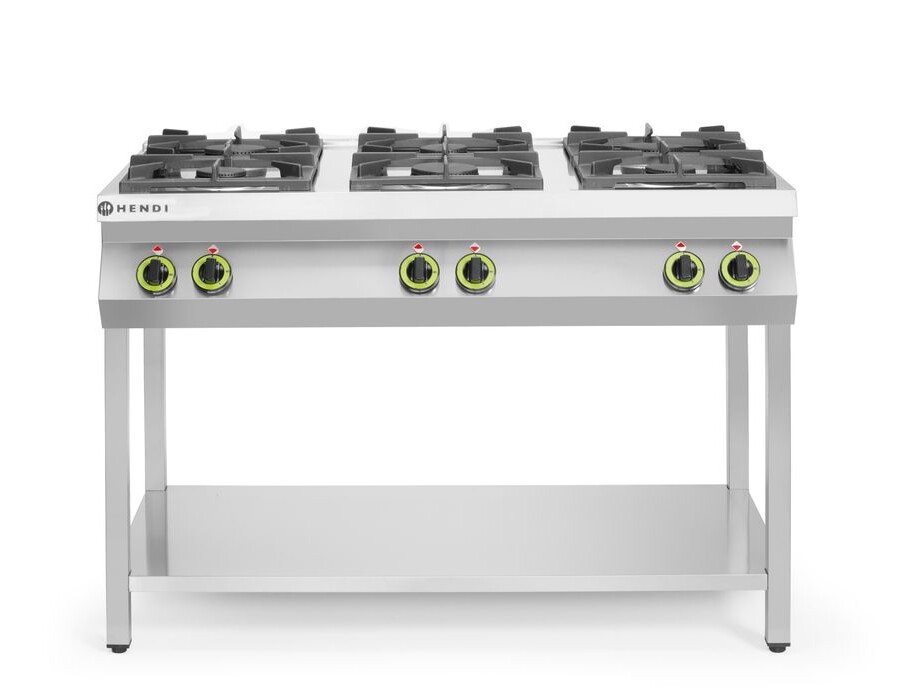 Cuisinière à gaz - 6 feux, support ouvert, , Kitchen... - cuisine professionnel de qualité