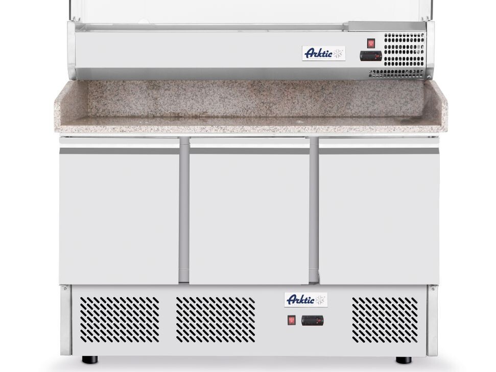 Saladette pizza 3 portes avec vitrine réfrigérée 380+,... - restauration professionnel de qualité