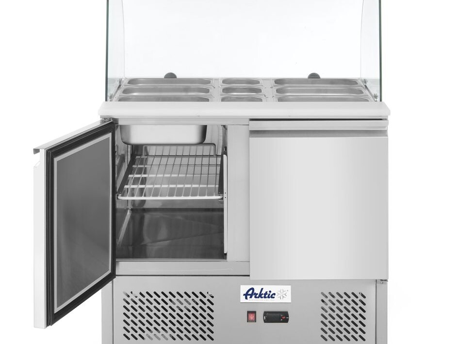 Saladette 2 portes avec vitrine réfrigérée en verre , ... - équipement professionnel de qualité