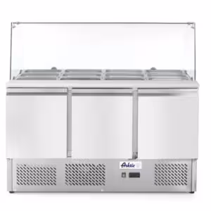 Saladette 3 portes avec vitrine réfrigérée en verre , ... - équipement professionnel de qualité
