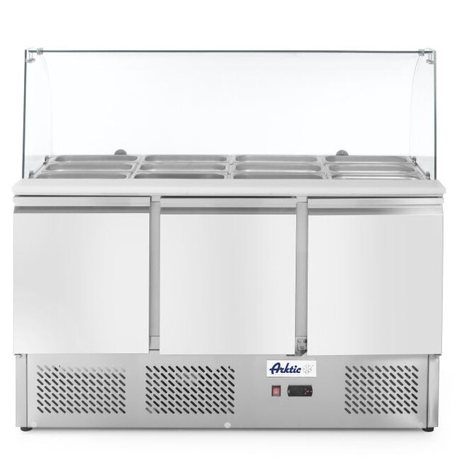 Saladette 3 portes avec vitrine réfrigérée en verre , ... - équipement professionnel de qualité