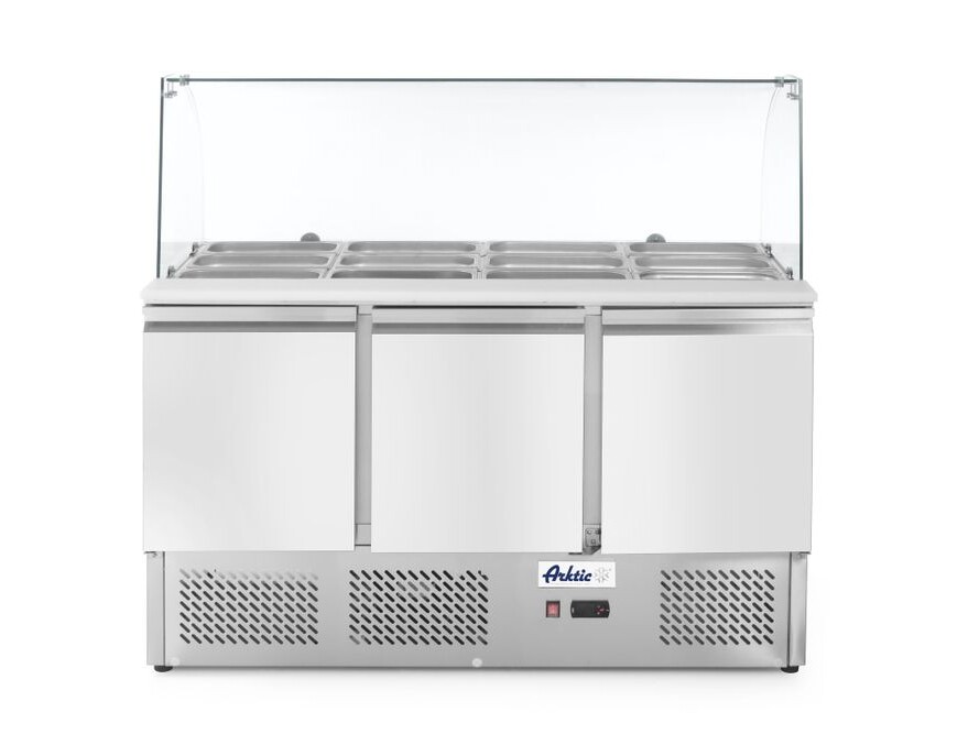 Saladette 3 portes avec vitrine réfrigérée en verre , ... - équipement professionnel de qualité