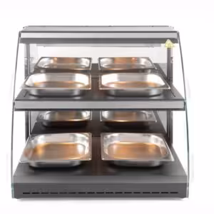 Vitrine de table chauffante quartz deux niveaux - professionnel professionnel de qualité