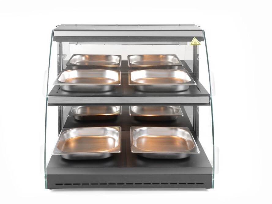Vitrine de table chauffante quartz deux niveaux - professionnel professionnel de qualité
