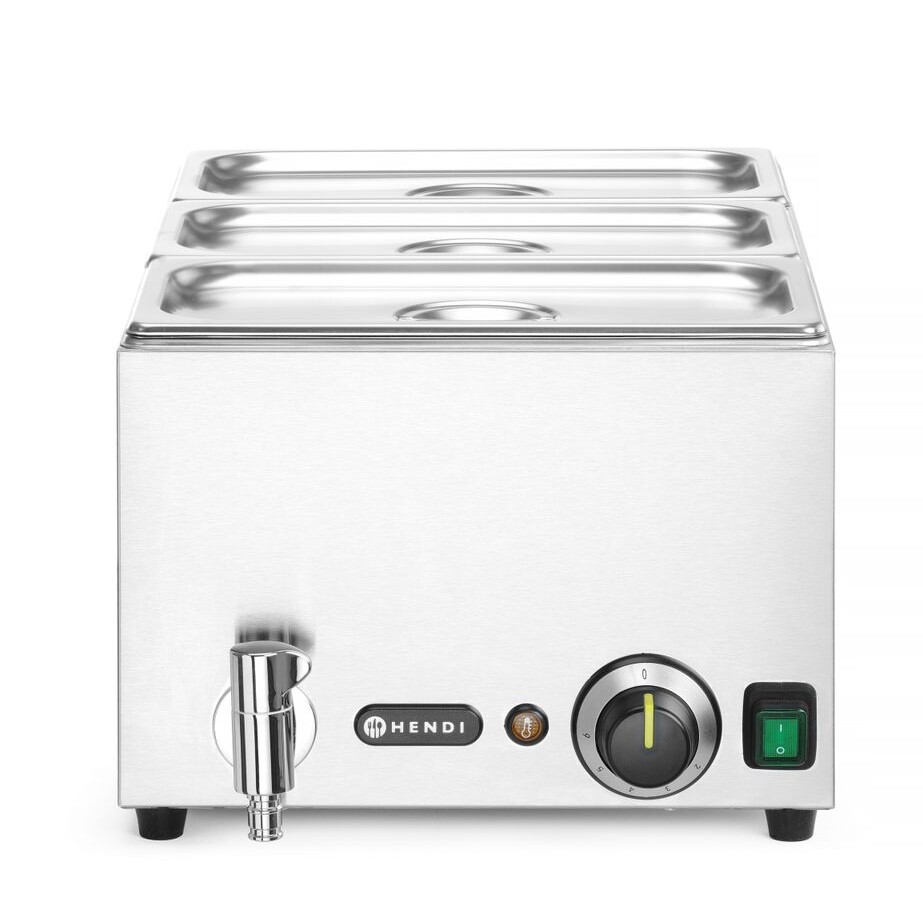 Set Bain-marie avec robinet de vidange + 3 x bac 1/3 avec... - équipement professionnel de qualité