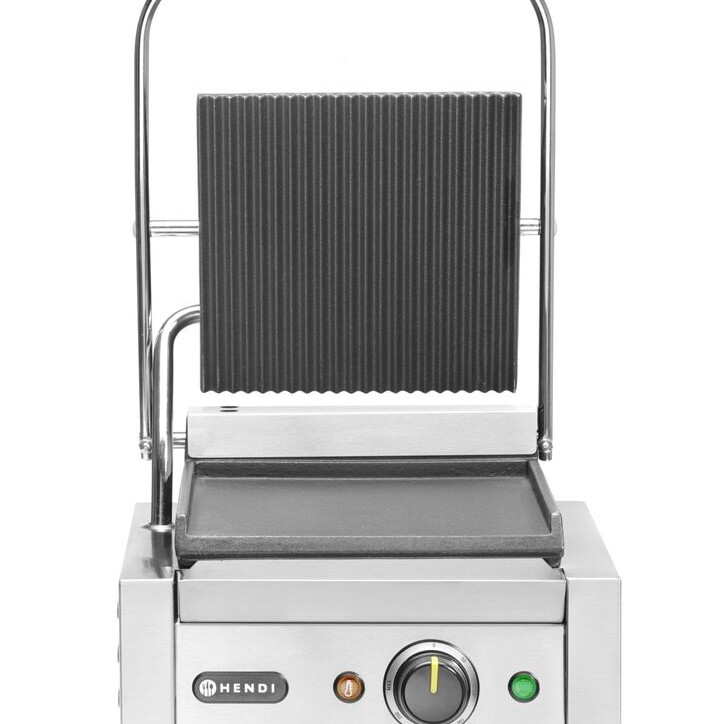 Grill de contact - modèle simple,  ,  dessus rainuré et... - professionnel professionnel de qualité