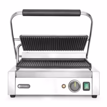 Grill de contact Panini,  ,  dessus et dessous rainurés - équipement professionnel de qualité
