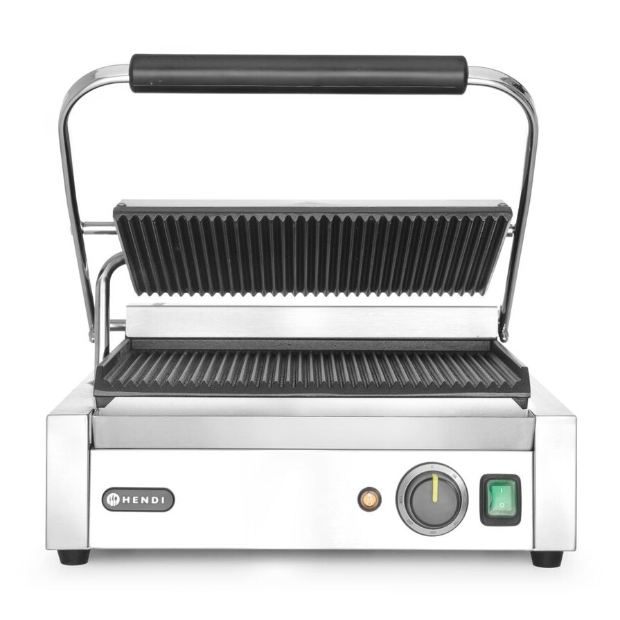 Grill de contact Panini,  ,  dessus et dessous rainurés - équipement professionnel de qualité