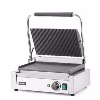 Grill de contact Panini,  ,  dessus rainuré et dessous l... - équipement professionnel, vue détaillée
