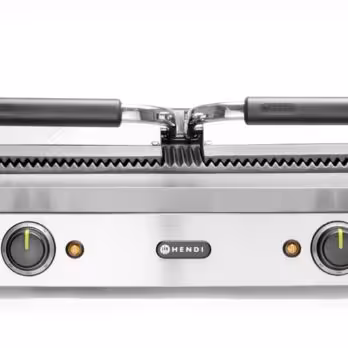 Grill de contact - modèle double,  ,  dessus et dessous ... - cuisine professionnel, vue détaillée